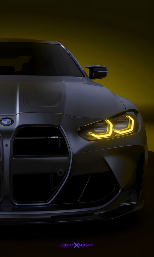 BMW M3 Front Neon Poster