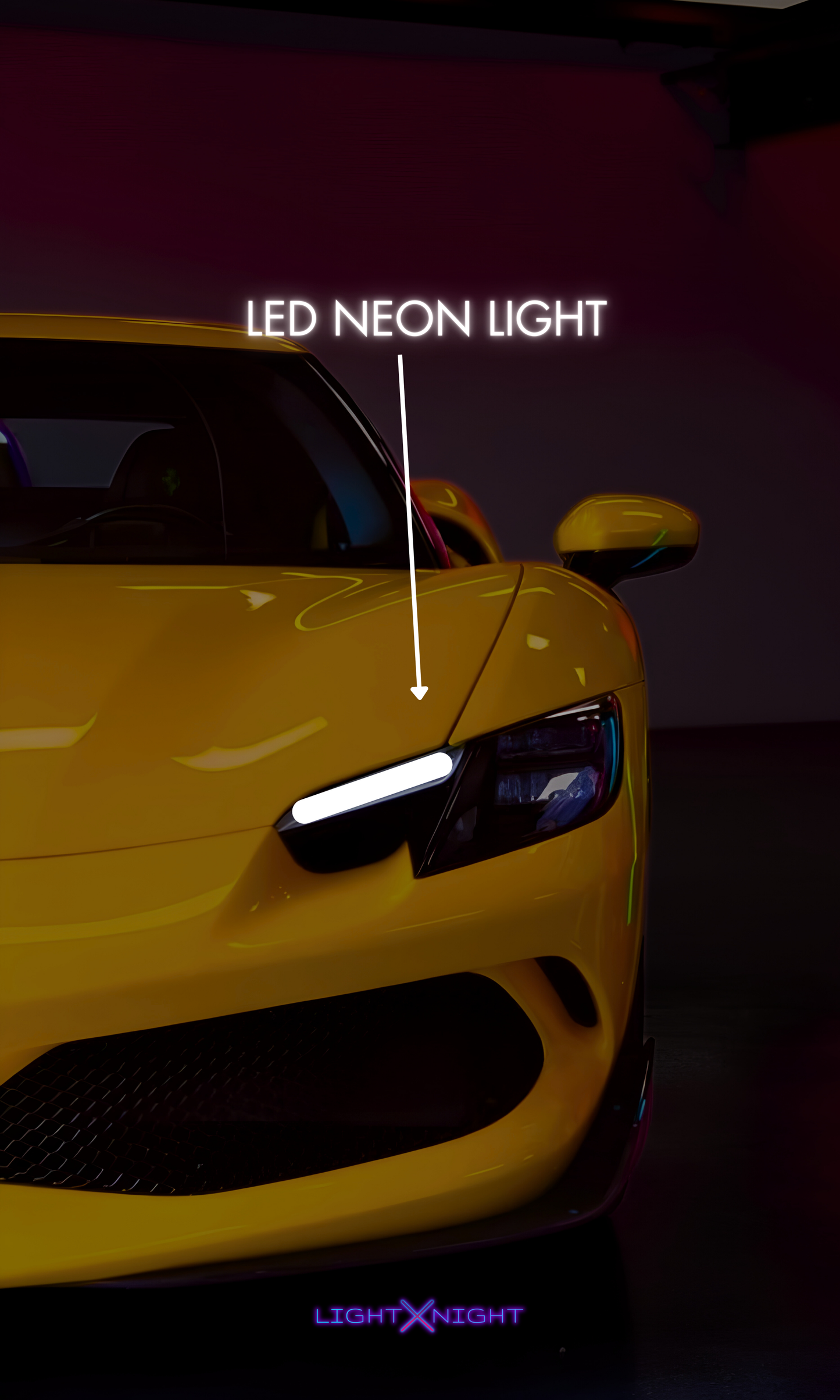 Ferrari 296 GTB Neon Poster