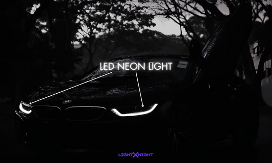 BMW i8 Horizontal Neon Poster