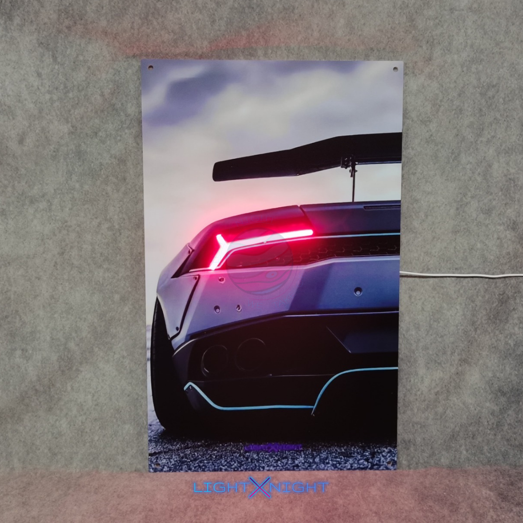 Lamborghini Huracan Neon Poster