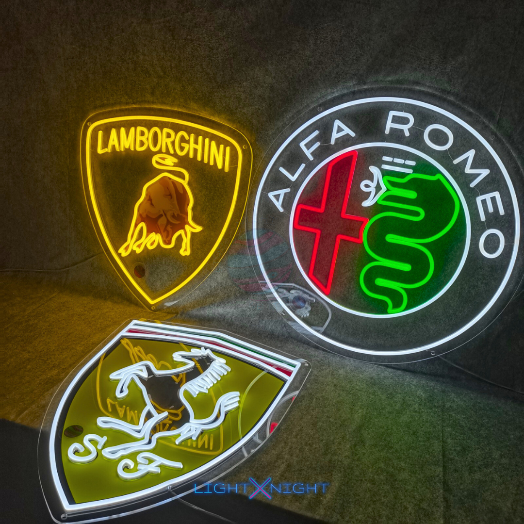 Alfa Romeo Neon Sign, Ferrari Neon Sign, Lamborghini Neon Sign