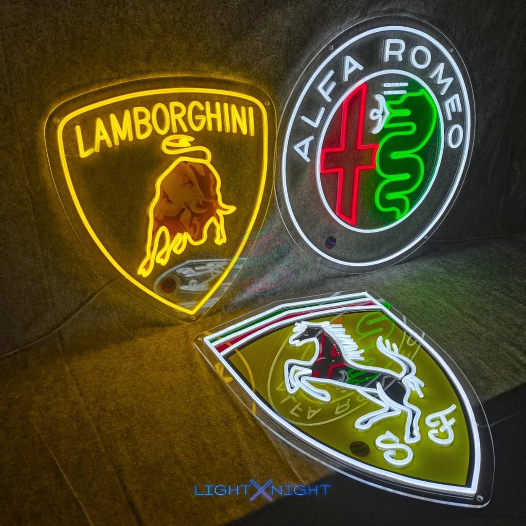 Alfa Romeo Neon Sign, Ferrari Neon Sign, Lamborghini Neon Sign