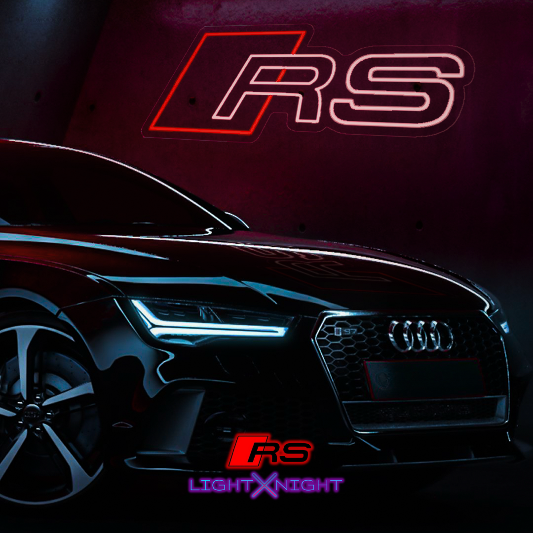 Audi RS Led Neon Sign, Audi RS Neon Light, Light X Night Audi RS Neon Sign