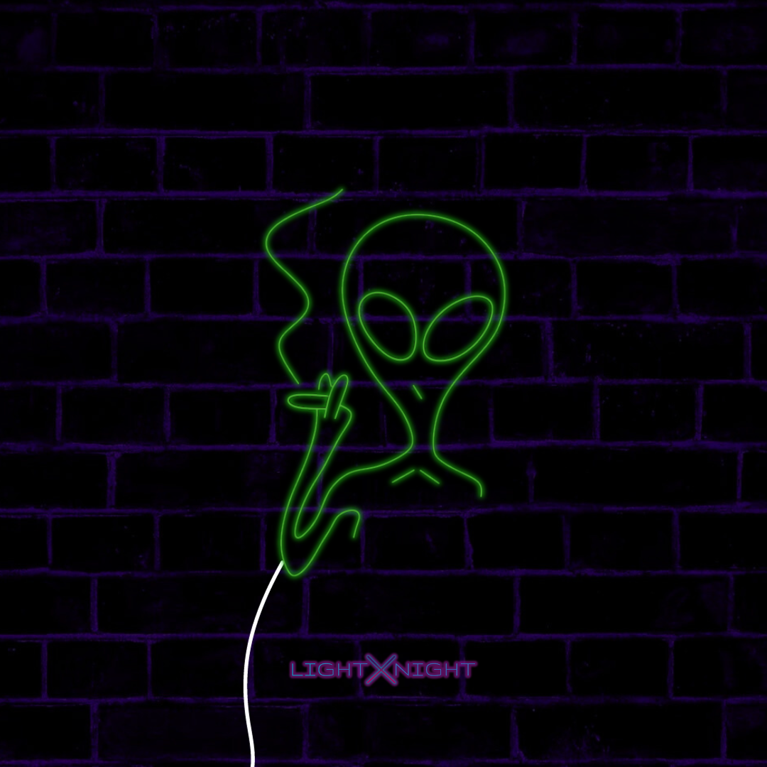 Alien Smoking Neon Sign