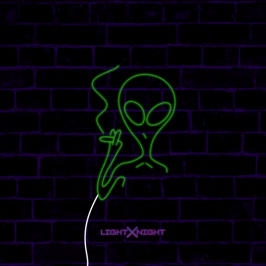 Alien Smoking Neon Sign