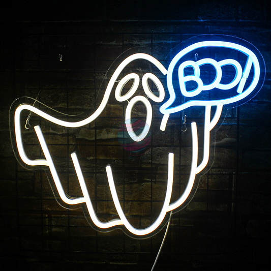 Ghost Neon Sign, Halloween Decoration, Ghost Halloween Decoration