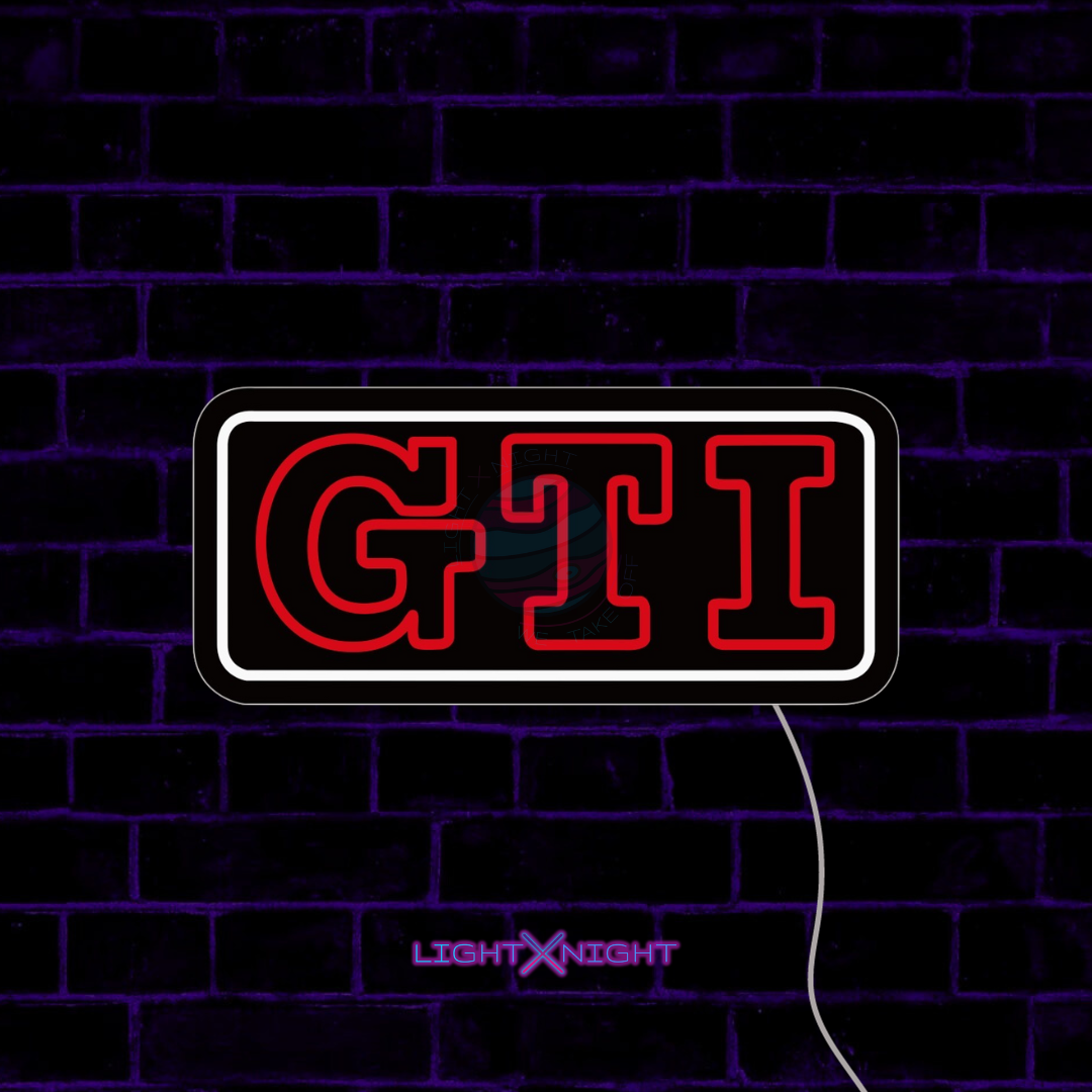GTI Led Neon Sign, GTI Neon Light, Light X Night GTI Neon Sign