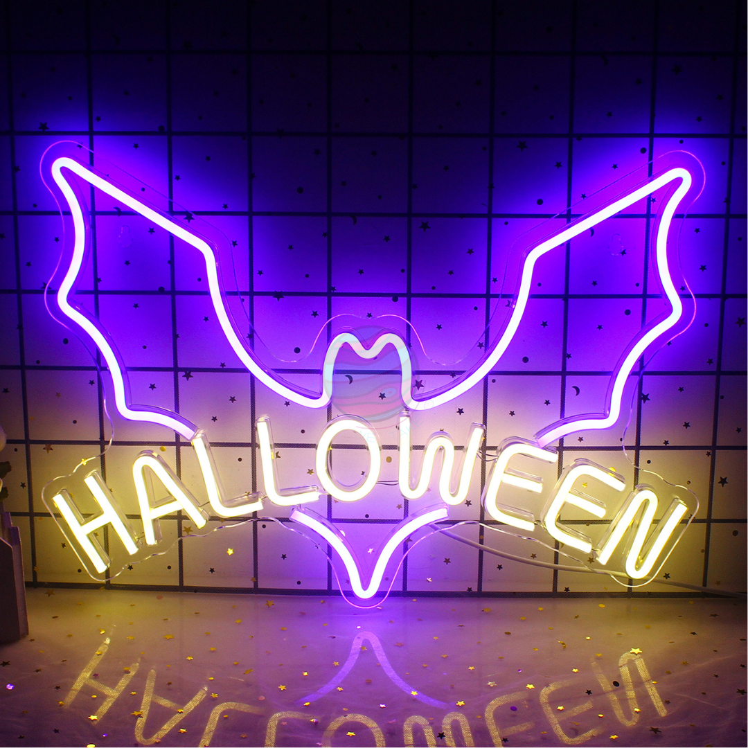 Light X Night Yellow Halloween Bat Neon Sign