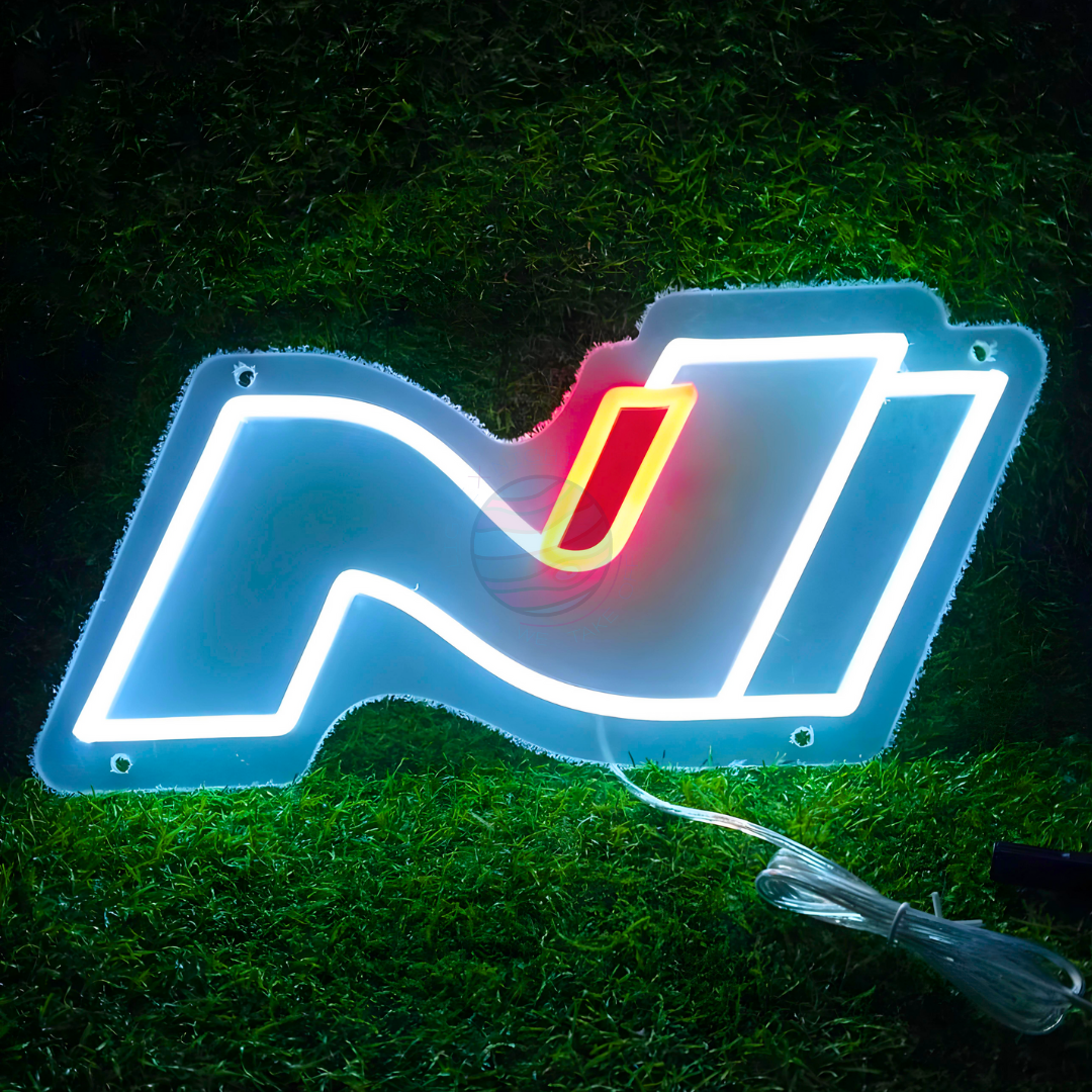 Hyundai N Neon Sign, Hyundai N LED Sign, Mancave Light, Hyundai N Decoration