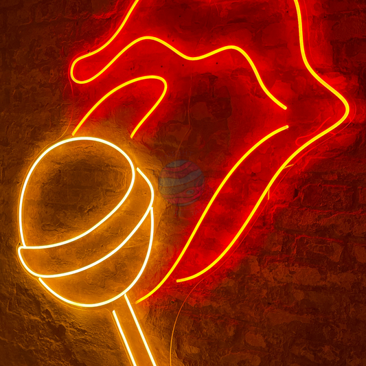 Lips Neon Sign, Lollipop Neon Sign