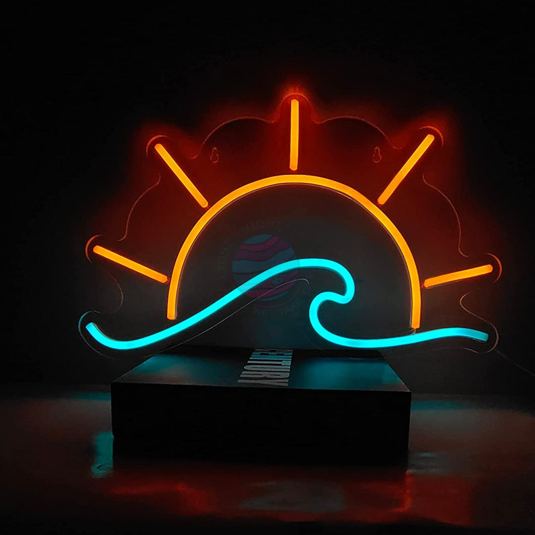 Sunset wave neon sign