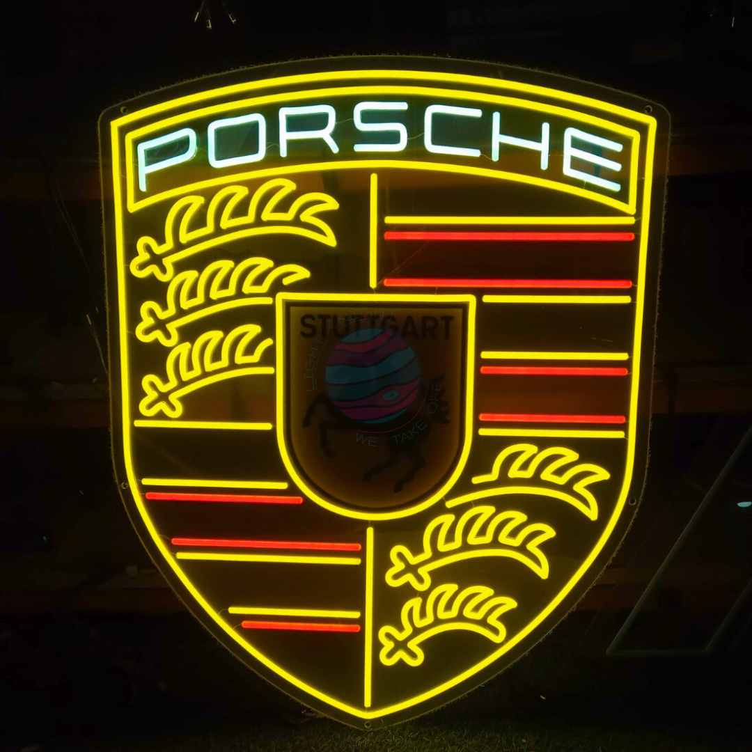 Porsche Led Neon Sign, Porsche Neon Light, Light X Night Porsche Neon Sign