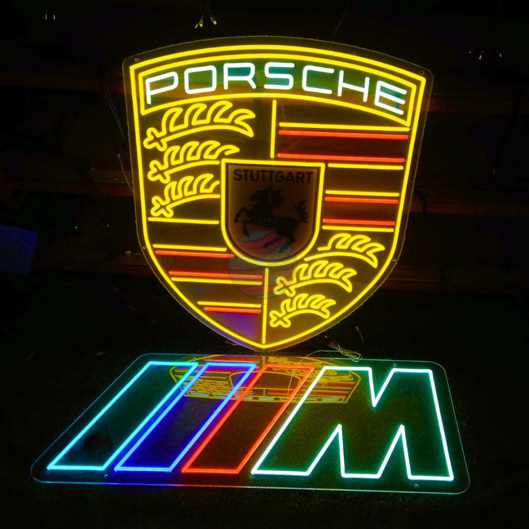 Porsche Vintage neon sign product view