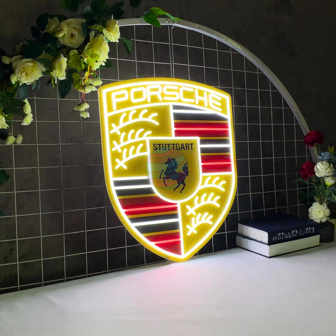 Porsche Led Neon Sign, Porsche Neon Light, Light X Night Porsche Neon Sign