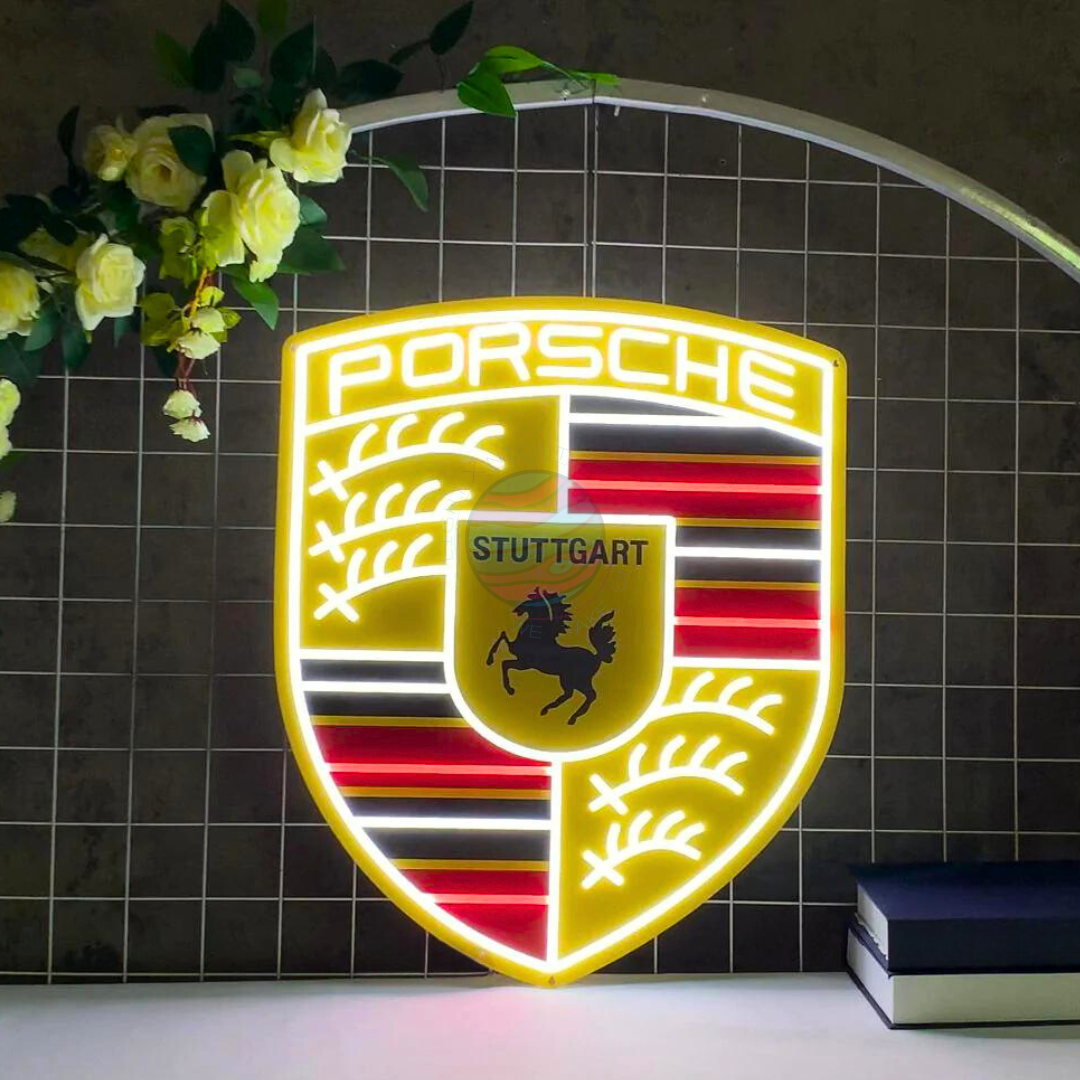 Porsche Led Neon Sign, Porsche Neon Light, Light X Night Porsche Neon Sign