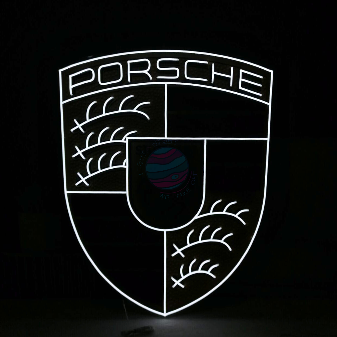 Illuminated Porsche Luxury neon wall sign