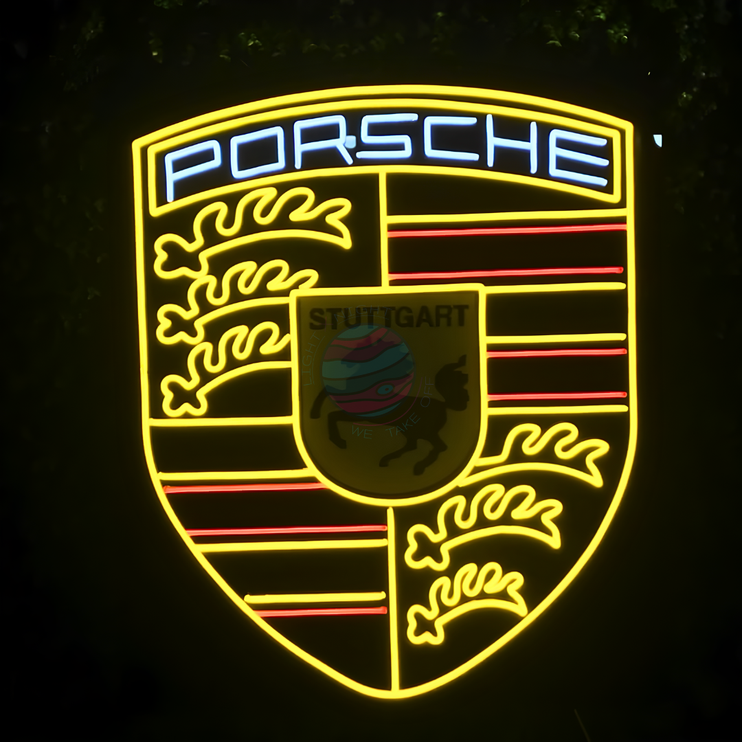 Porsche Led Neon Sign, Porsche Neon Light, Light X Night Porsche Neon Sign