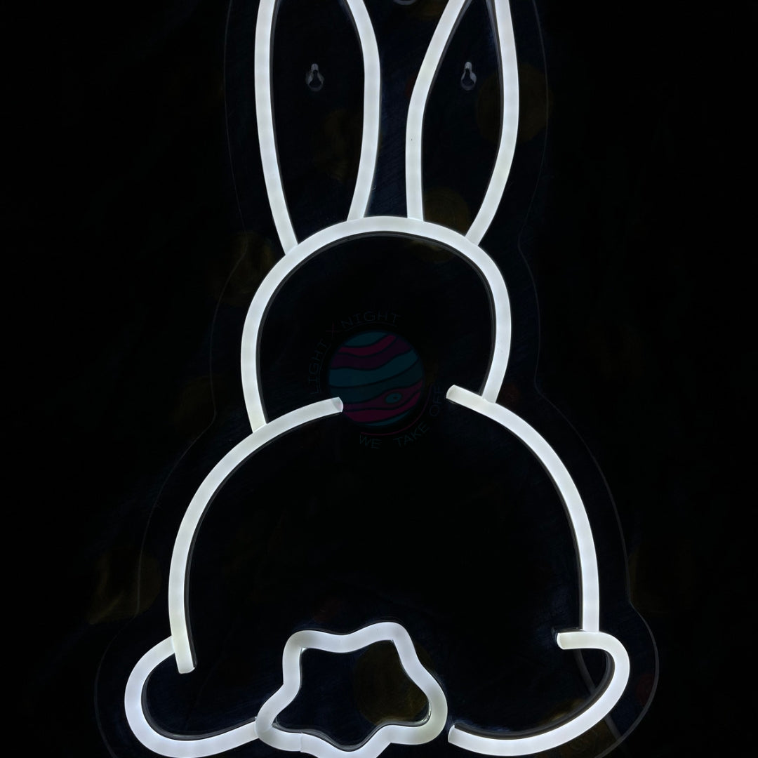 White Bunny Led light neon sign