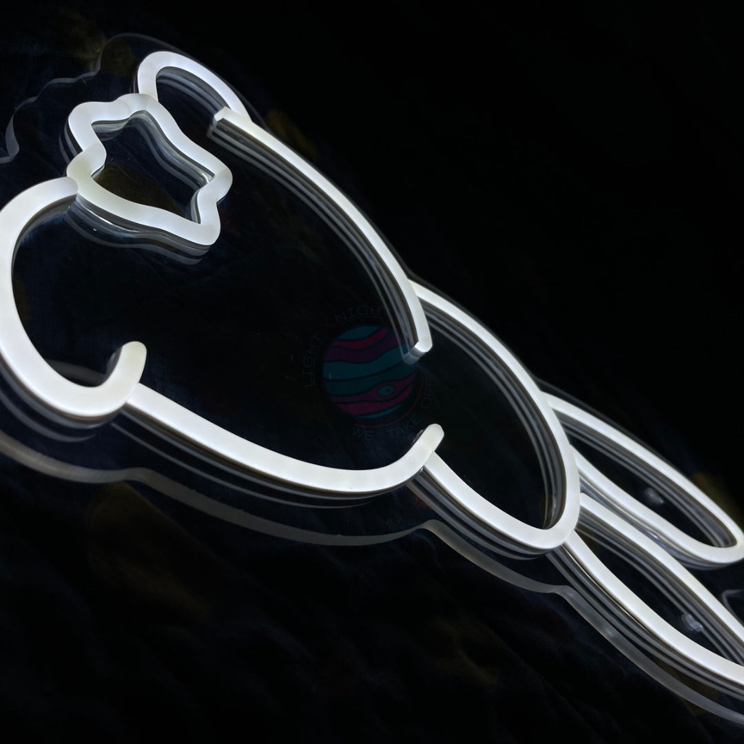 White Bunny Led light neon sign