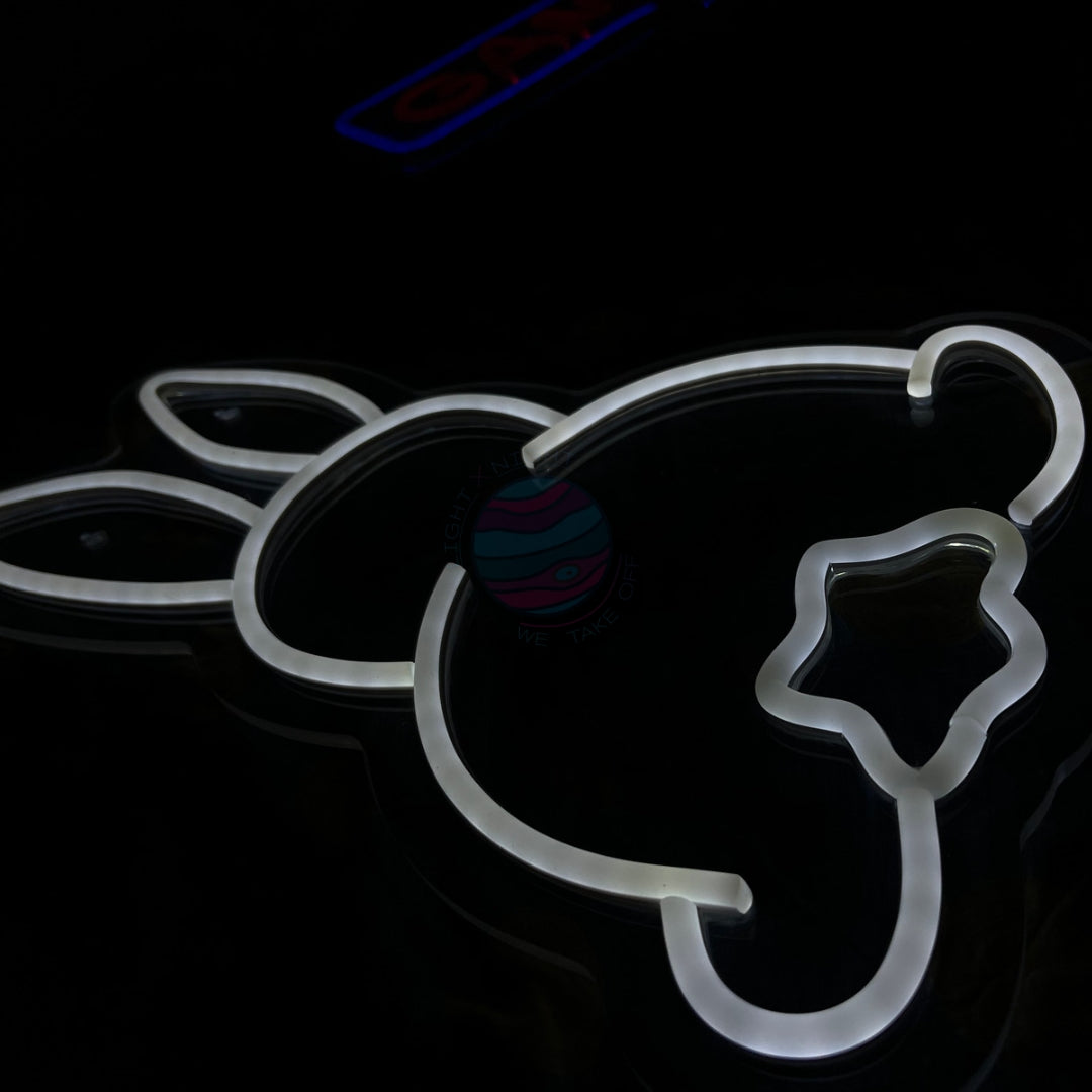 White Bunny Led light neon sign