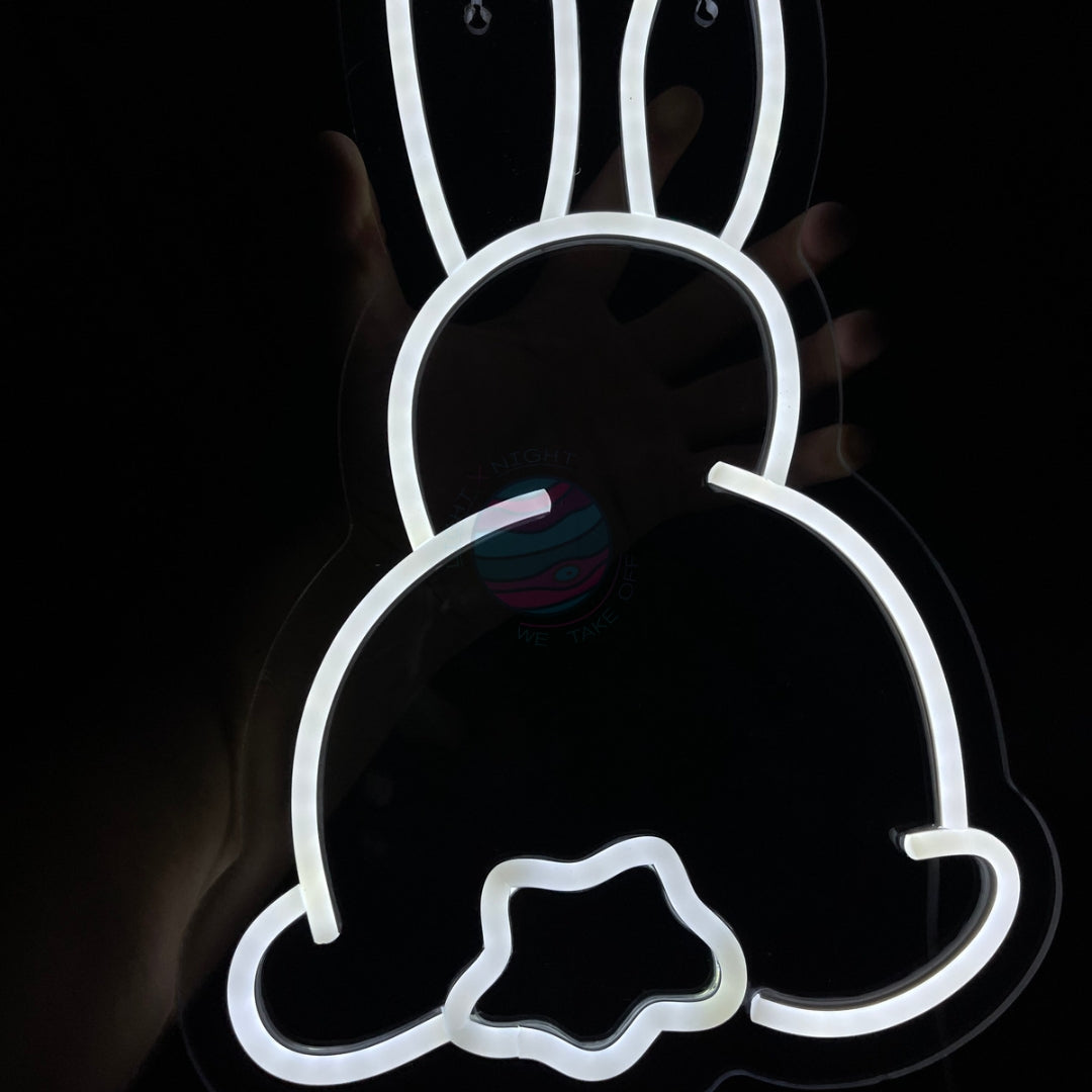 White Bunny Led light neon sign