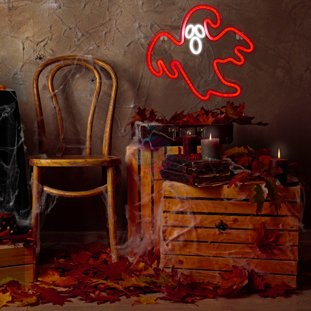 Ghost Neon Sign, Halloween Decoration, Ghost Halloween Decoration