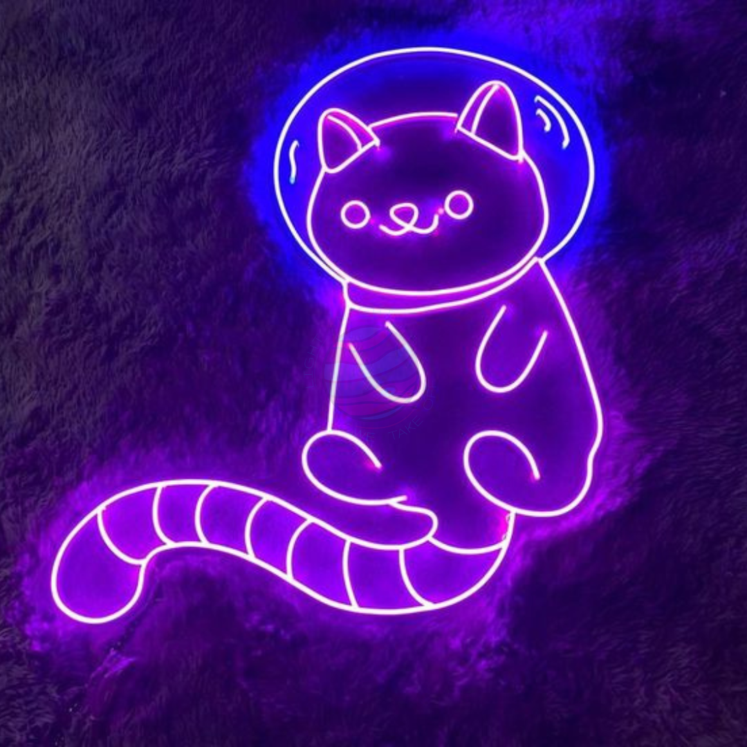 Space Cat Neon Sign, Space Neon Sign, Cat Neon Sign
