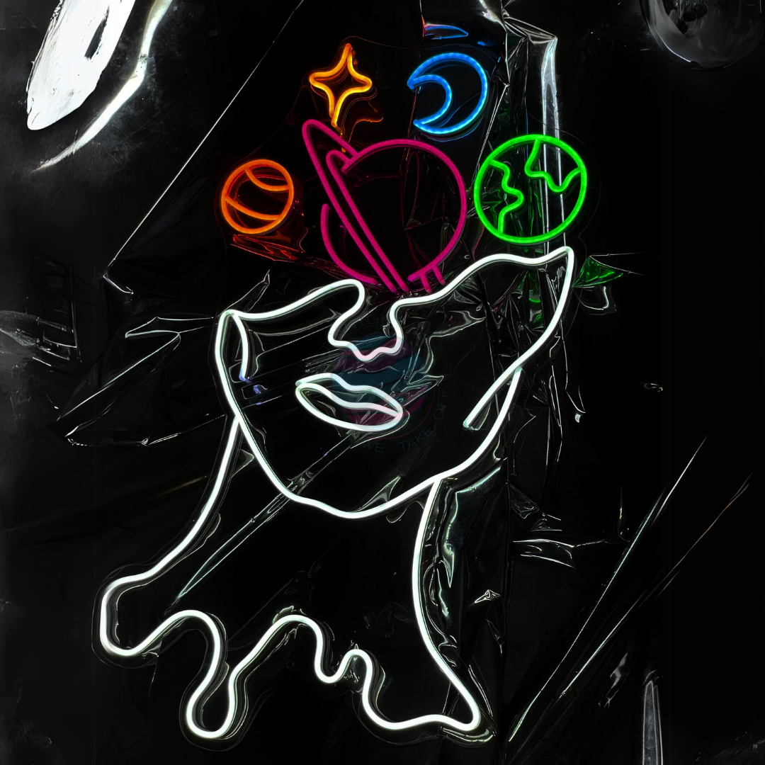 Space Neon Sign, Galaxy Neon Sign, Planets neon sign