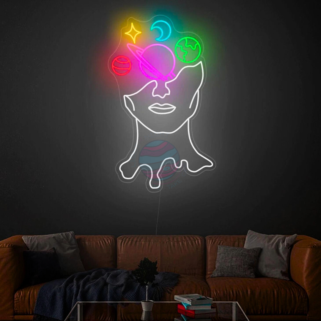 Space Neon Sign, Galaxy Neon Sign, Planets neon sign