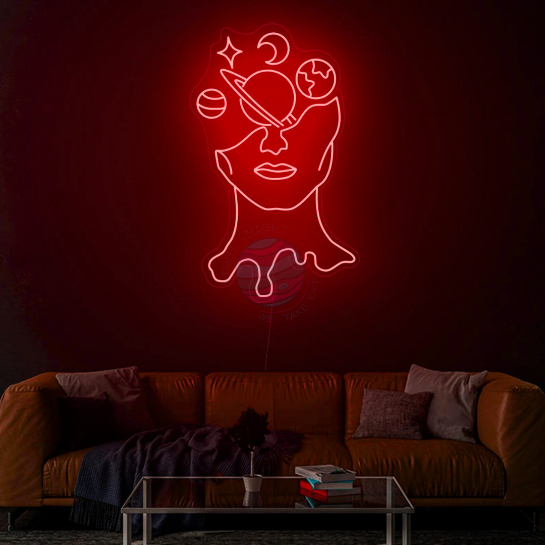 Space Neon Sign, Galaxy Neon Sign, Planets neon sign