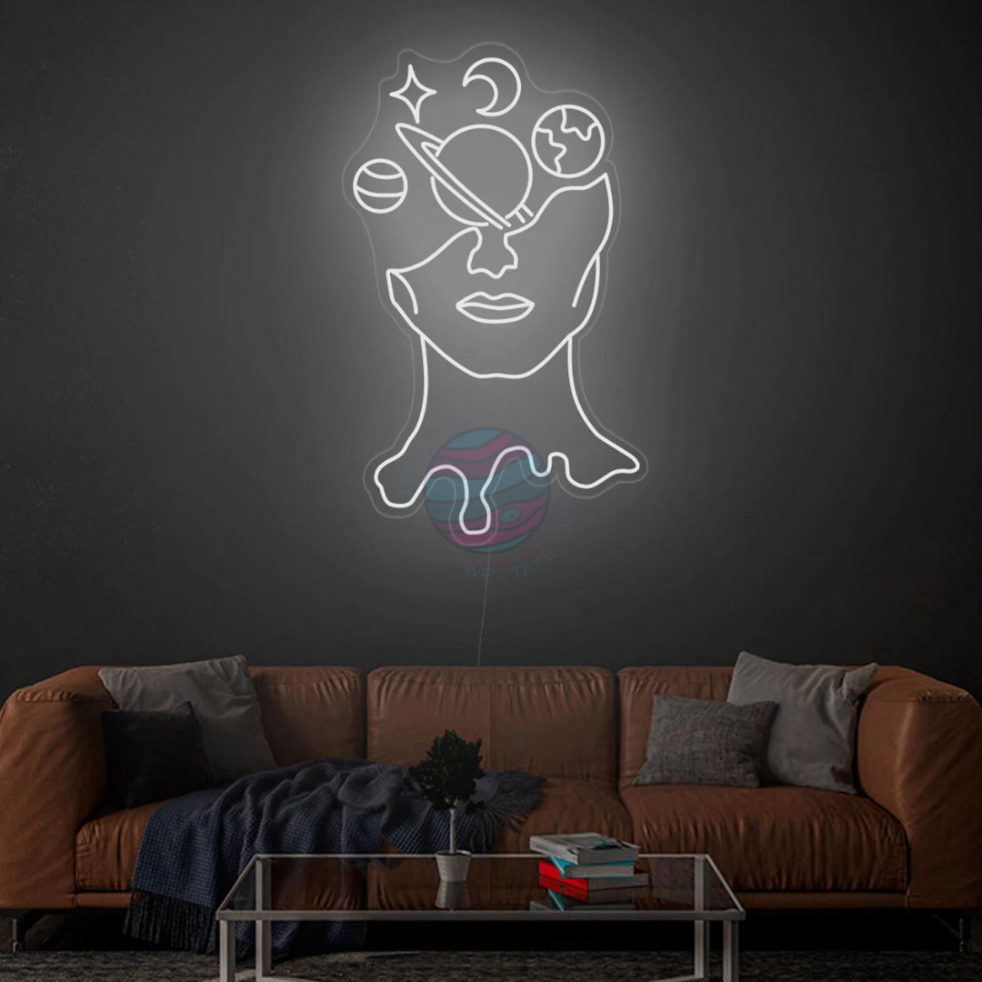 Space Neon Sign, Galaxy Neon Sign, Planets neon sign