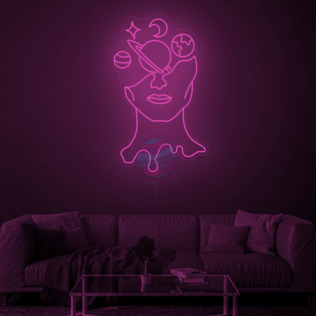 Space Neon Sign, Galaxy Neon Sign, Planets neon sign