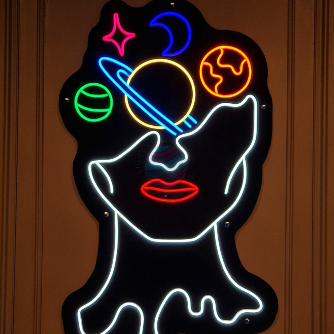 Space Neon Sign, Galaxy Neon Sign, Planets neon sign