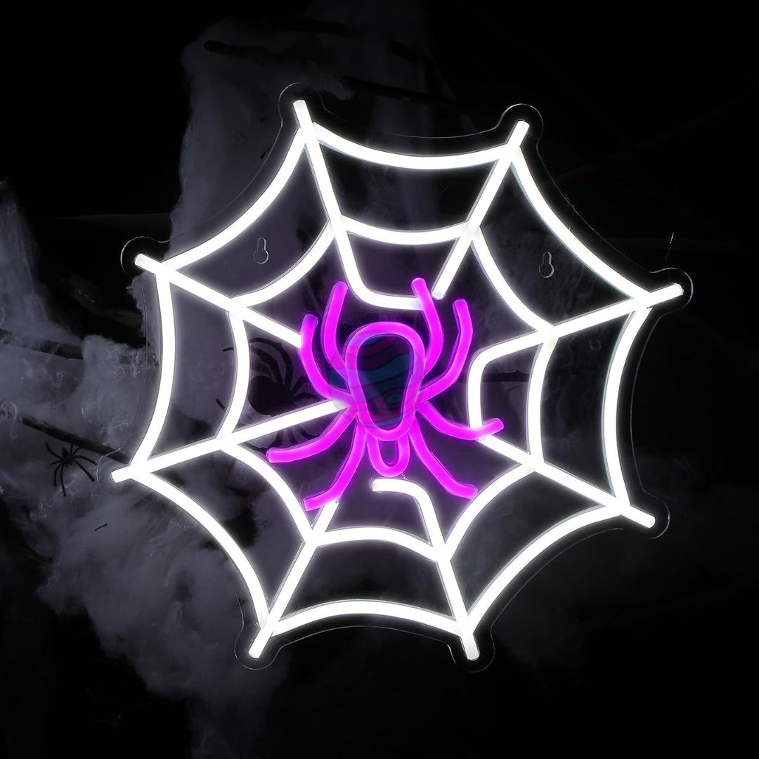 Spider In The Net Neon Sign