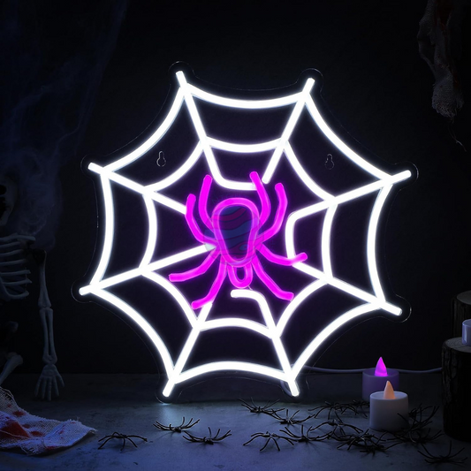 Spider In The Net Neon Sign