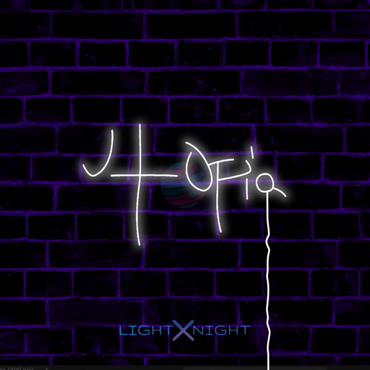 Travis Scott handwritten "Utopia"  Neon Sign