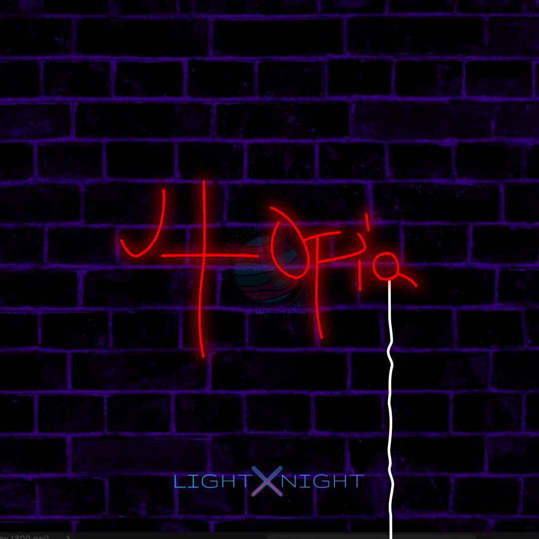 Travis Scott handwritten "Utopia" Neon Sign