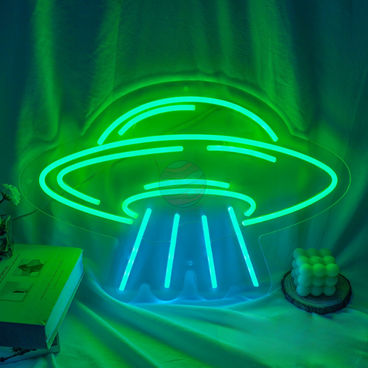 UFO Neon Sign, Space Neon sign, Children decoration, Spaceship Neon Sign