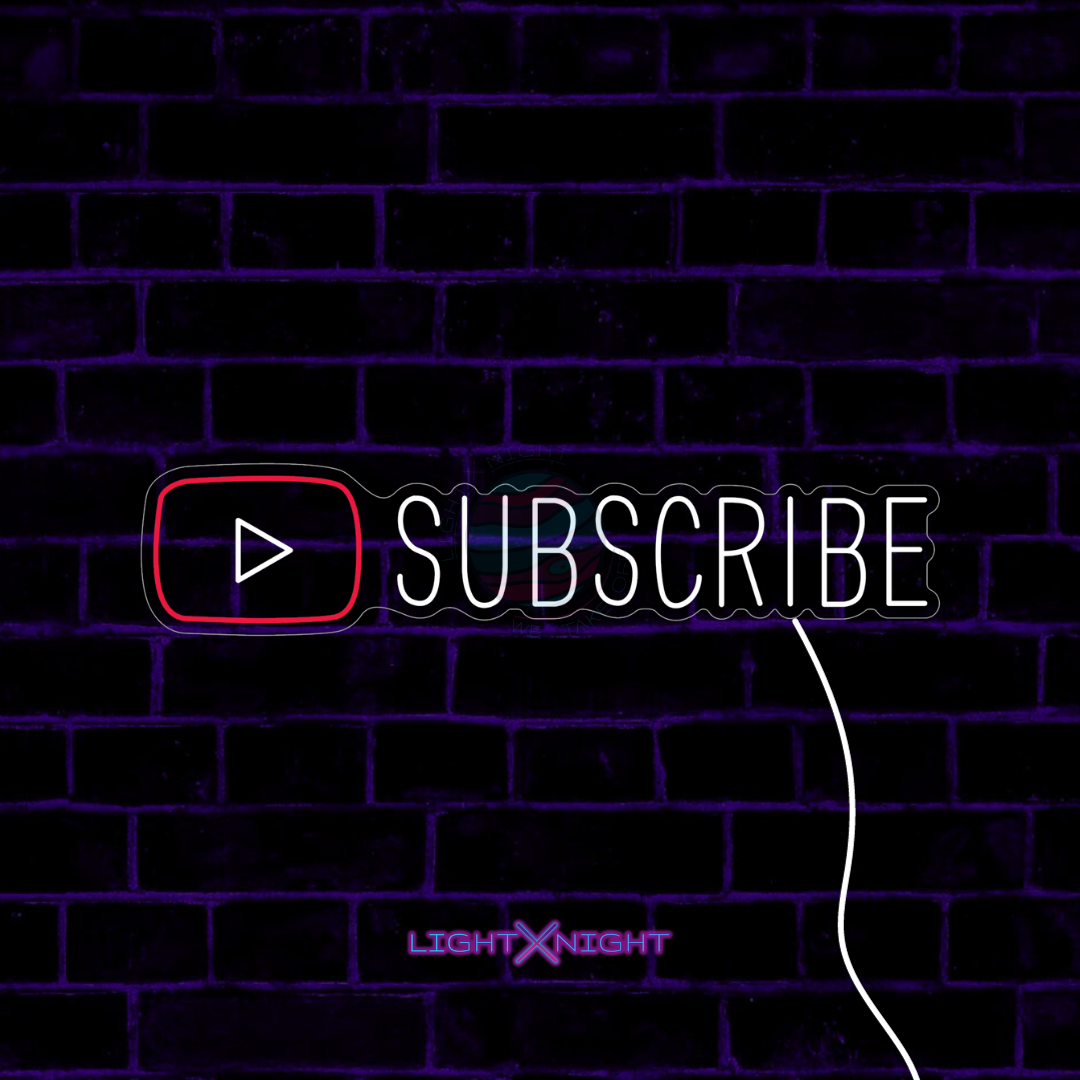 Youtube Led Neon Sign, Youtube Neon Light, Light X Night Youtube neon sign