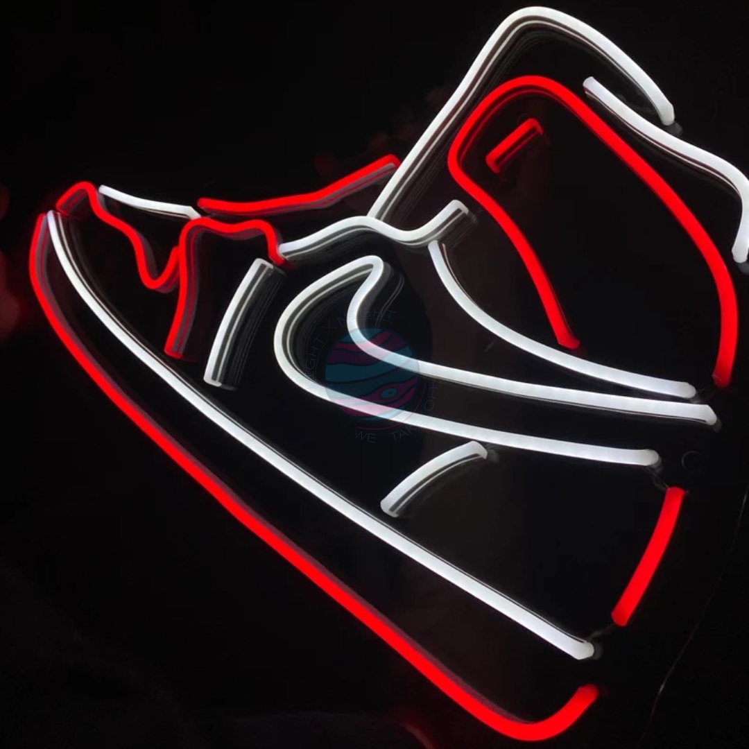 Red Air Jordan Sneakers" Neon Sign – Light X