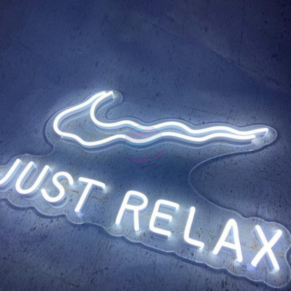 Nike Neon Sign, Swoosh Neon Sign, Just Relax Neon Sign