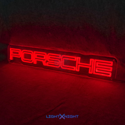 Porsche Font Outline Neon Sign