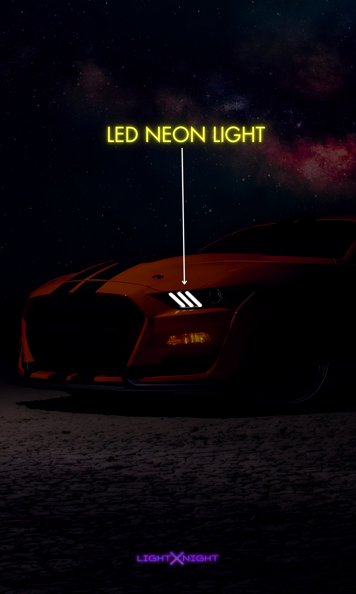 Ford Mustang Neon Poster