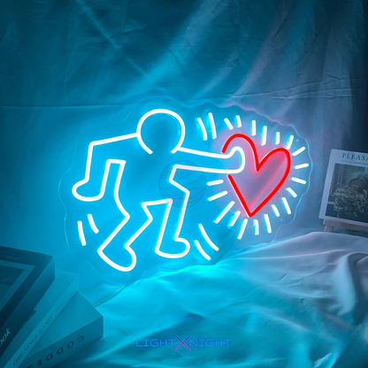 Keith Haring Send Love Neon Sign