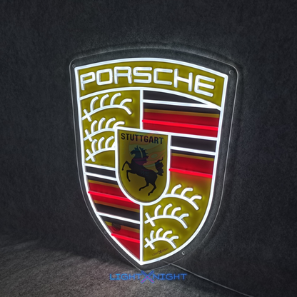 Porsche Led Neon Sign, Porsche Neon Light, Light X Night Porsche Neon Sign