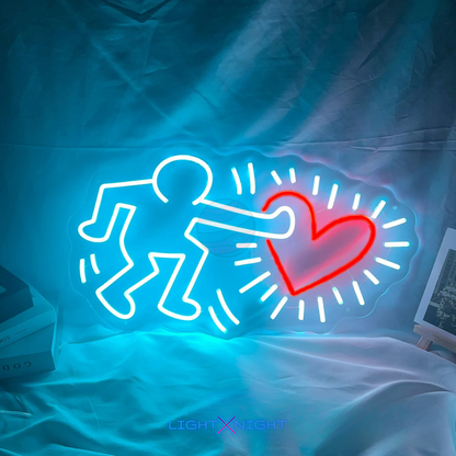 Keith Haring Send Love Neon Sign