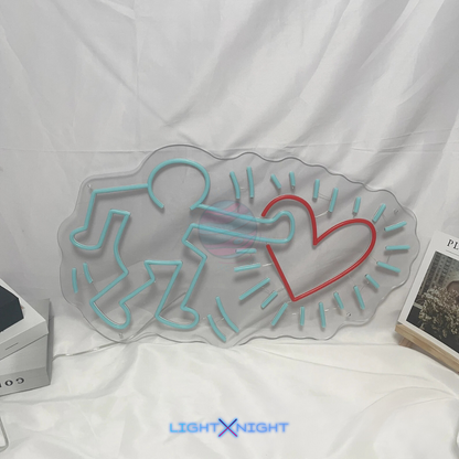 Keith Haring Send Love Neon Sign