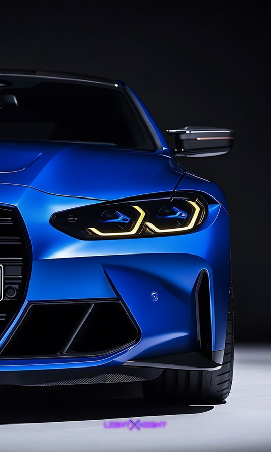 BMW M3 Blue Neon Poster