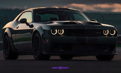 Dodge Challenger SRT Horizontal Neon Poster