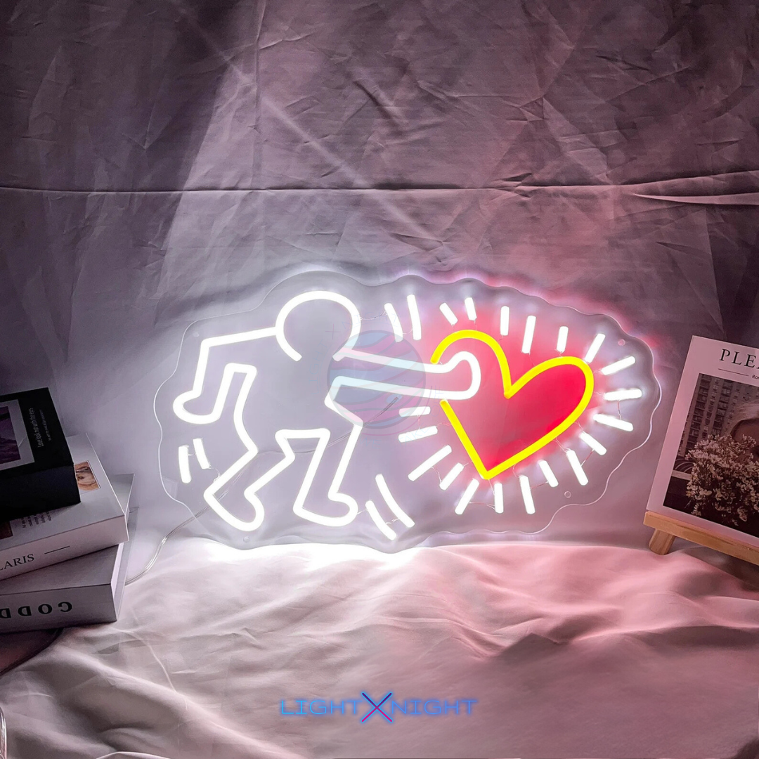 Keith Haring Send Love Neon Sign